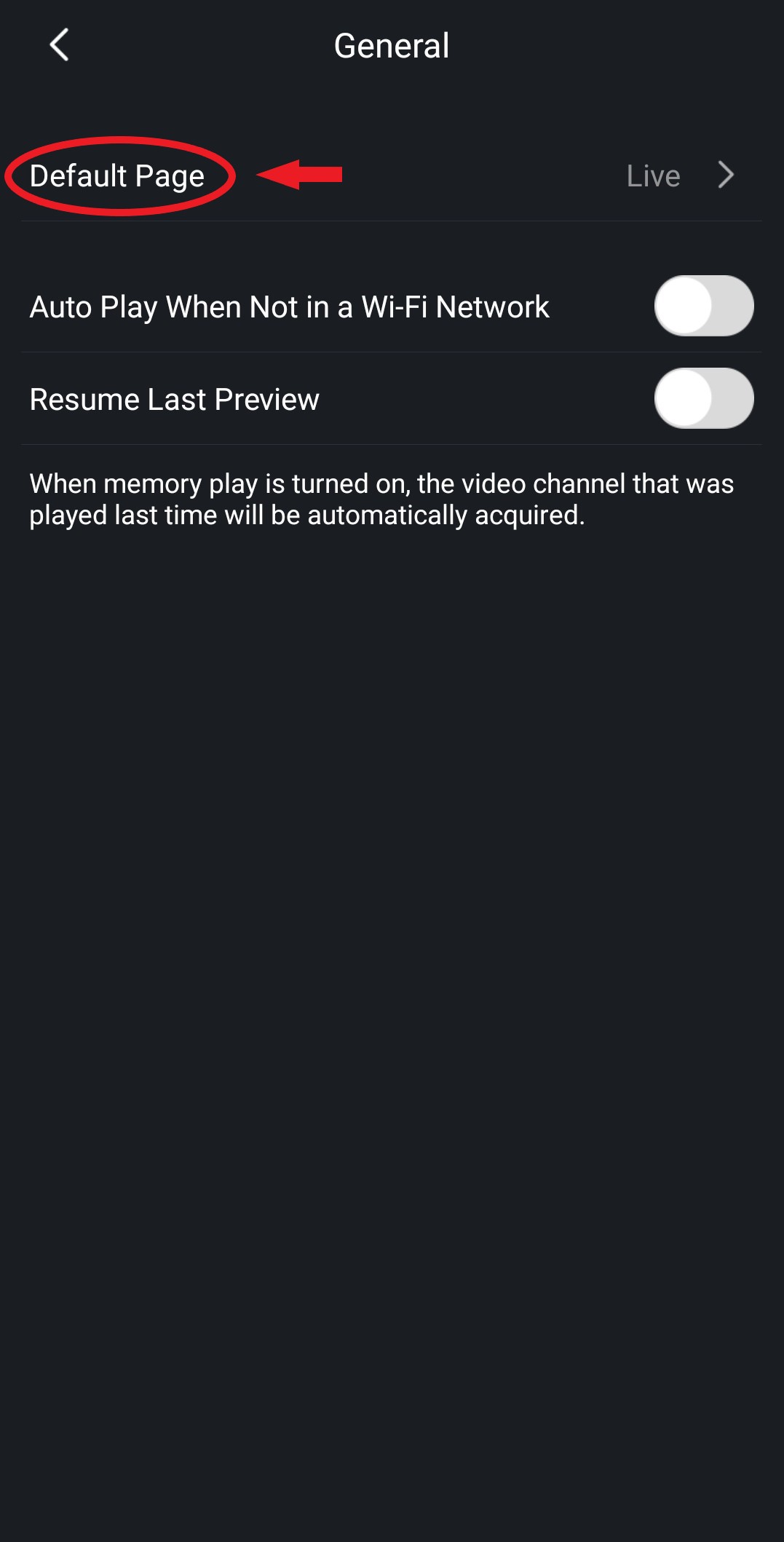 Setting Default Page ICRealtime